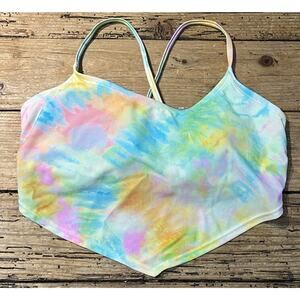 Ninety Nine Juniors Size M (7-9) Multicolored Halter Bathing Suit Top NWT